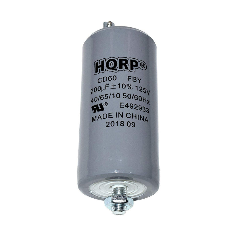 HQRP 200uF 125V Start Capacitor Compatible with AC Electric Motor Start HVAC Blower Compressor Pump 200MFD CD60