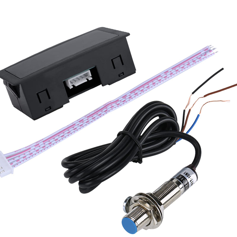 [Australia - AusPower] - RPM Tachometer,12V 4 Digit LED Display Tachometer Motor RPM Meter+Hall Switch Sensor NPN 