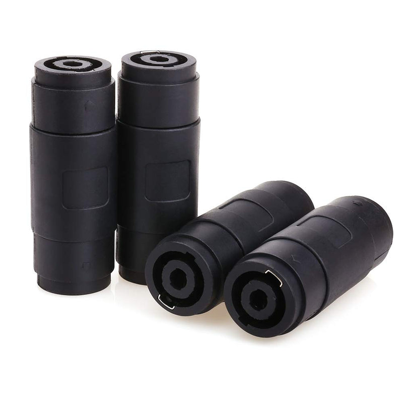 [Australia - AusPower] - NANYI NL4FC speakon Cable NL4MMX Connector Adapter, 4Pin Speaker/Amp Speakon Female to Female Plug Jack Straight Coupler Cable Connector - 4 Pack NL4MMX-4Pack 