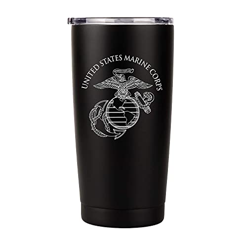 Military Gift Shop Marine Corps 20oz Insulated Tumbler-Double-Walled Stainless Steel Travel Cup-Durable & Leakproof-Disabled Vet Owned Business USMC 20oz Tumbler 20 Ounces