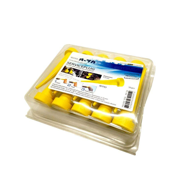 [Australia - AusPower] - Caplugs PTSP-ST - Pig's Tail Industrial Hydraulics Service Plugs, Part Size Range (in): 0.16-0.91, Pack of 10 