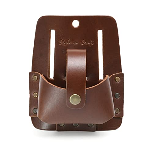 Style N Craft extra large full-grain leather tape holder tool pouch