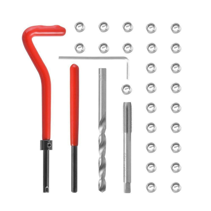 [Australia - AusPower] - XT AUTO 30pcs Stainless Steel M8 x 1.25mm Thread Repair Insert Kit Compatible Hand Tool Set for Auto Repairing 