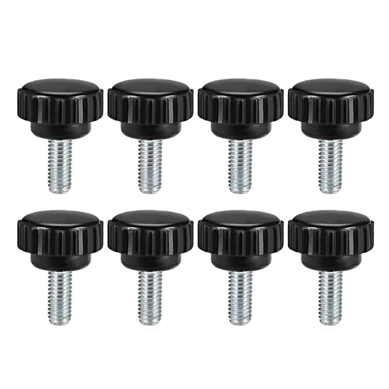 [Australia - AusPower] - uxcell M6 x 10mm Metric Male Thread Knurled Clamping Knobs Grip Thumb Screw on Type Plastic Threaded Hand Bolt Knobs Black 8 Pcs 