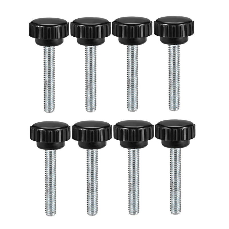 [Australia - AusPower] - uxcell M6 x 40mm Metric Male Thread Knurled Clamping Knobs Grip Thumb Screw on Type Hand Clamping Handle Bolt with Plastic Knobs Black 8 Pcs M6 x 40 