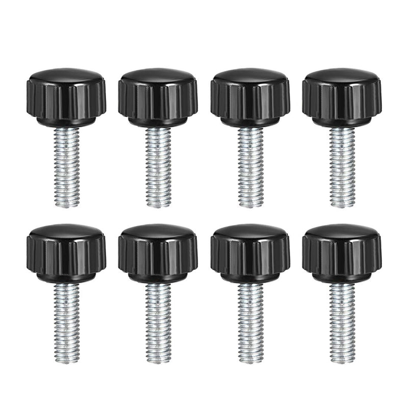 [Australia - AusPower] - uxcell M5 x 20mm Metric Male Thread Knurled Clamping Knobs Grip Thumb Screw on Type Hand Clamping Handle Bolt with 16mm Plastic Knobs Black 8 Pcs M5 x 20mm x 16mm 