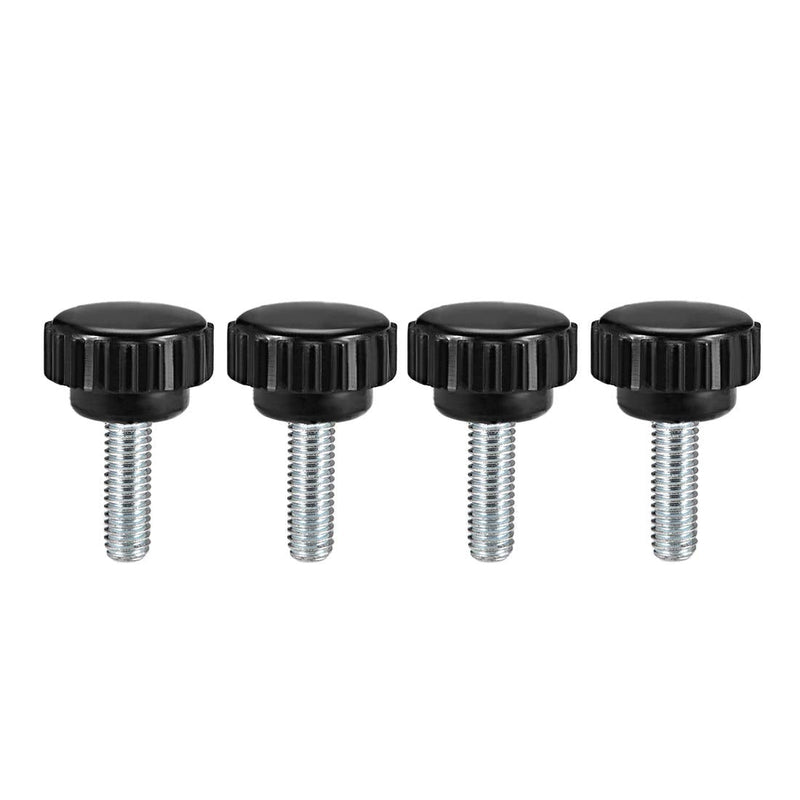 [Australia - AusPower] - uxcell M6 x 15mm Metric Male Thread Knurled Clamping Knobs Grip Thumb Screw on Type Plastic Threaded Hand Bolt Knobs Black 4 Pcs M6 x 15 