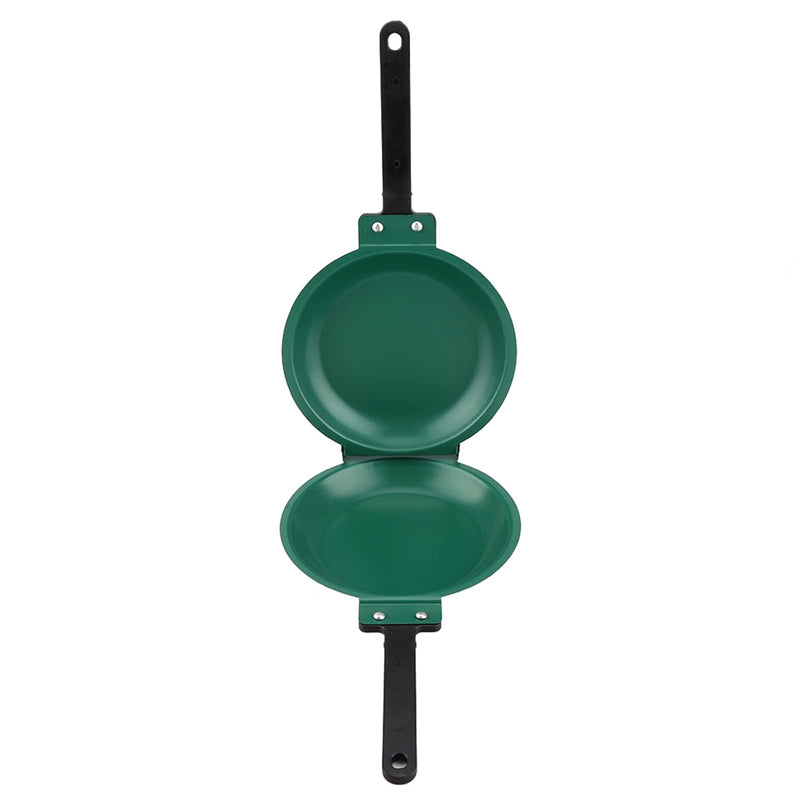 Double Side Pan, Haofy Double Side Pancake Griddle Molds Non-stick Ceramic Coating Flip Frying Pan Pancake Maker Household Kitchen Cookware (Green)