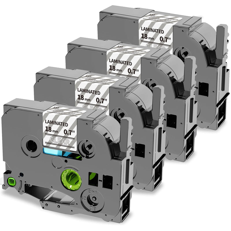 [Australia - AusPower] - Oozmas Replacement for TZe White on Clear P-Touch Label Tape 18mm 3/4 Inch Laminated TZE-145, Compatible with Brother PT-1900 PT-2030 PT-2430PC PT-D600VP PT-D400AD PT2730VP Label Maker, 4-Pack 18mm(3/4 Inch) 