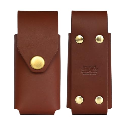 American Bench Craft brown leather multitool sheath and knife case for Gerber Diesel and MP600 with brass snap
