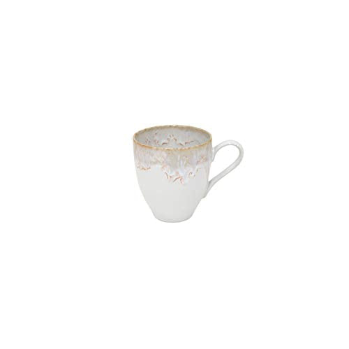 Casafina Ceramic Stoneware 14 oz. Mug - Taormina Collection, White | Microwave & Dishwasher Safe Dinnerware | Food Safe Glazing | Restaurant Quality Drinkware Taormina White Modern