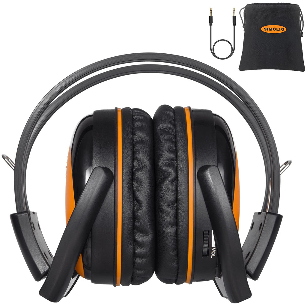 [Australia - AusPower] - SIMOLIO Vehicle Headphones with Adjustable Volume Limiting for Kids, Dual Channel Car DVD Headsets, Wireless Infrared Headphone for Universal Car DVD System, Cordless Car Headphones with AUX Cord Orange 