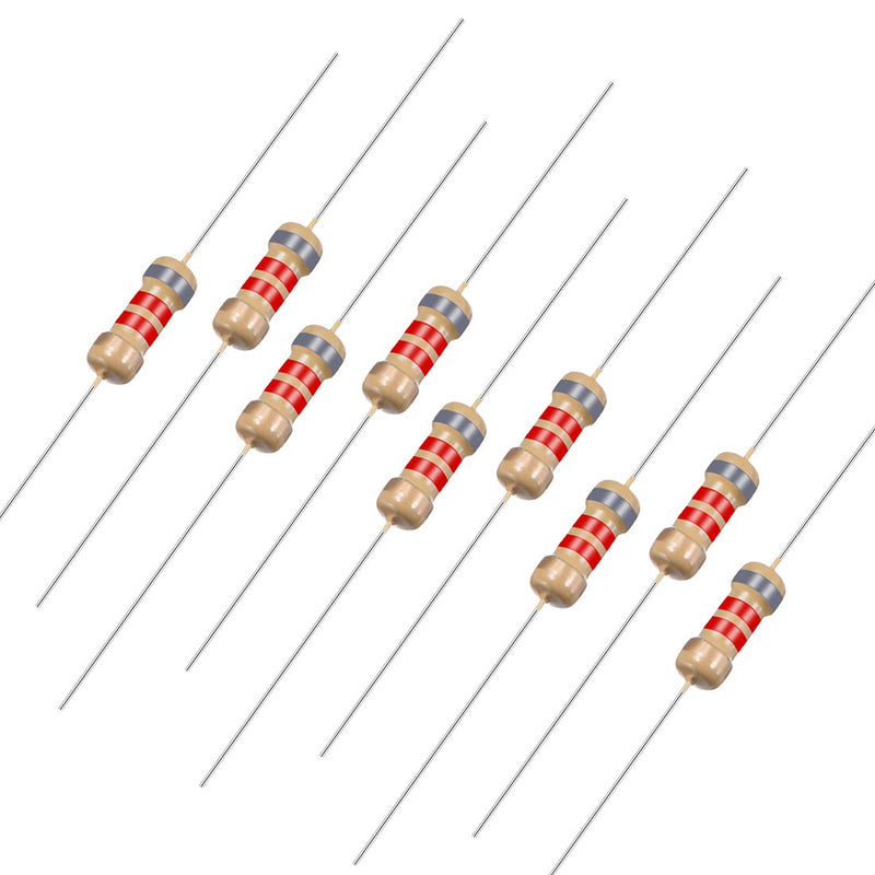 sourcing map Axial Resistors 8.2 kOhm 0.25 Watt 5% Tolerances 4 Color Bands Pack of 100 | Axial carbon film