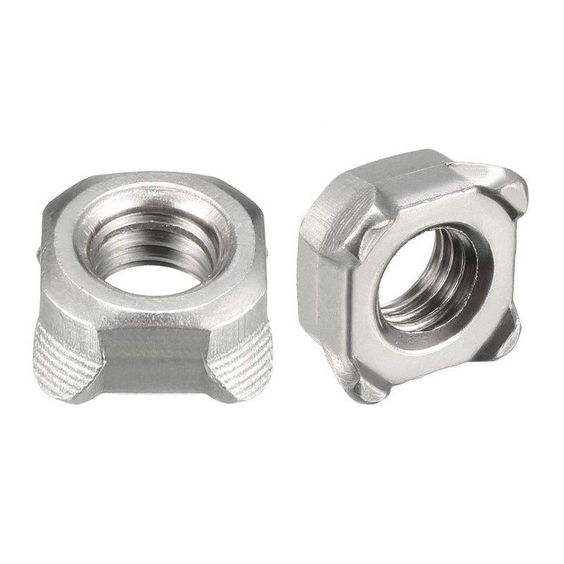 [Australia - AusPower] - uxcell Weld Nuts,M8 Square UNC Coarse Carbon Steel Machine Screw Silver Pack of 10 