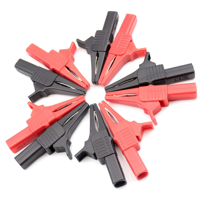 [Australia - AusPower] - 5sets AC262 Testing Probe Insulated Alligator Crocodile Clip Clamps 4mm Banana Plug Socket 5pcs Red and Black 5 
