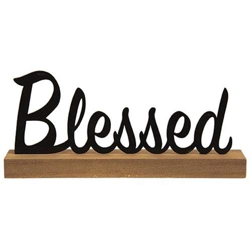 CWI Gifts Standing Metal Word Blessed,Home (Blessed)