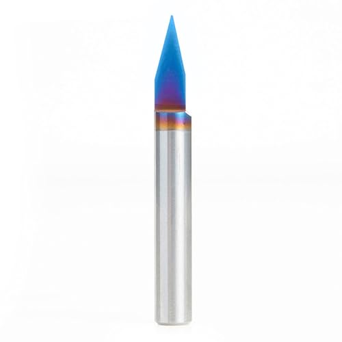 Amana Tool 45620-K solid carbide Spektra coated 30-degree engraving signmaking router bit, 0.0108-inch tip