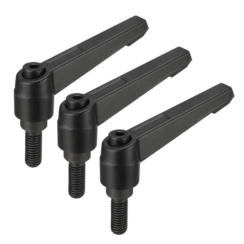 [Australia - AusPower] - uxcell M8 x 20mm Handle Adjustable Clamping Lever Thread Push Button Ratchet Male Threaded Stud Knobs Locking Rotating Screw Handles Quick Release Bolt Black 3pcs M8x20mm 