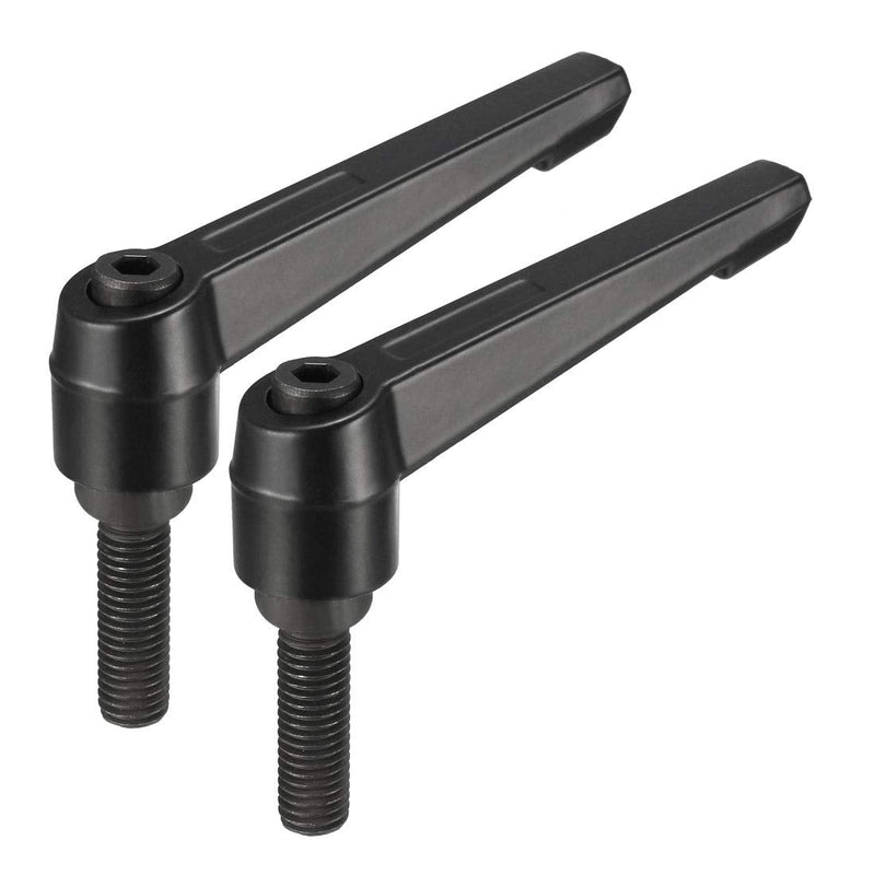 [Australia - AusPower] - uxcell M10 x 30mm Handle Adjustable Clamping Lever Thread Push Button Ratchet Male Threaded Stud Knobs Locking Rotating Screw Handles Quick Release Bolt Black 2pcs M10x30mm 