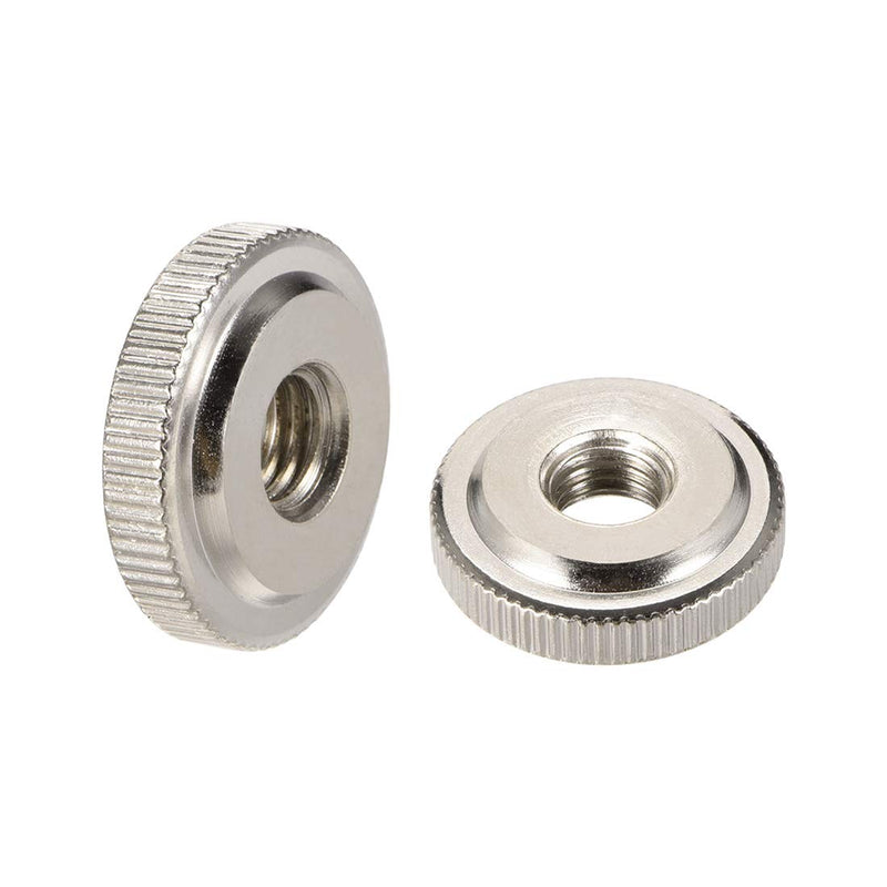 [Australia - AusPower] - uxcell Round Knurled Thumb Nuts Conector Lock Adjusting nuts, M10 Female Threaded Thin Type, Nickel Plated, Pack of 5 