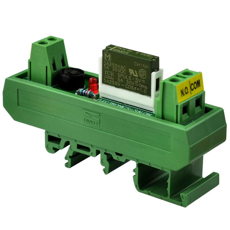 [Australia - AusPower] - Electronics-Salon AC/DC 5V Slim DIN Rail Mount 5Amp SPST-NO Power Relay Interface Module, PA1a-5V. 