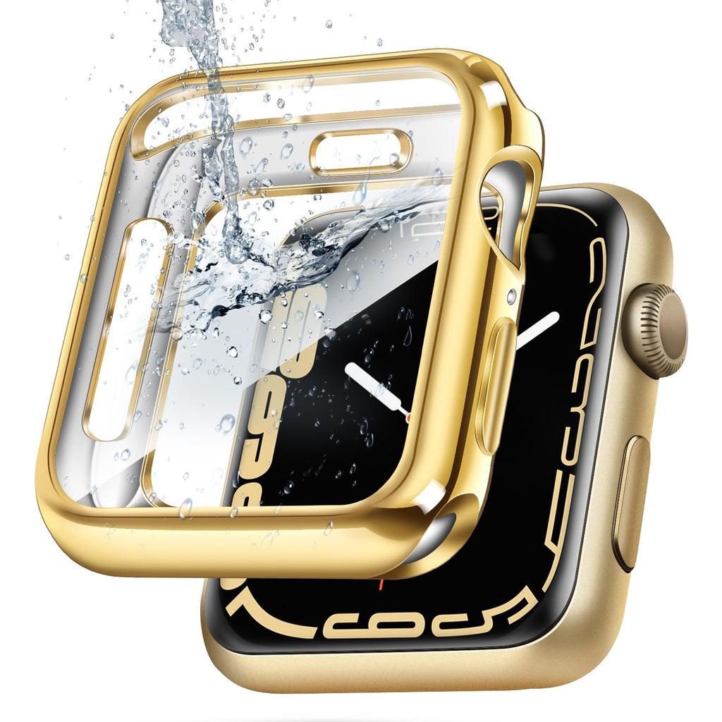 [Australia - AusPower] - top4cus 44mm Cover Soft TPU Anti-Scratch Lightweight 44mm Iwatch Case All-Around Screen Protector, Optional Cases Compatible with Apple Watch Series 9/8/7 Series SE2/6/SE/5/4 Series 3/2/1 - Gold 