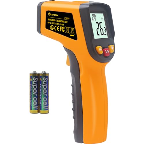 Ketotek Infrared Thermometer FDA Digital Thermometer Gun -50 °C - 600 (-58-1112), yellow