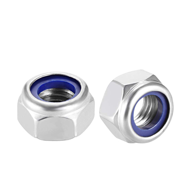 [Australia - AusPower] - uxcell Hex Lock Nuts - M14 x 2mm Stainless Steel Nylon Insert Self-Locking Nuts for Fasteners, 2Pcs Silver Tone 