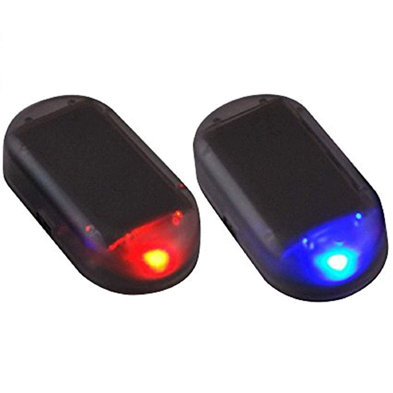 [Australia - AusPower] - Kqiang 2pcs Car Solar Power Simulated Dummy Alarm Warning Anti-Theft LED Flashing Security Light Fake Lamp (Blue + Red) 2 Blue + Red 