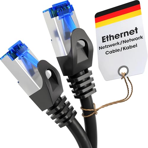 KabelDirekt LAN/Network Cable 10 m Gigabit, RJ45, Silver | Ethernet Patch Cable for Gigabit Networks - Connects Router, Modem, Switch, PC & Console via RJ45 - Silver, Flexible 1 Pack