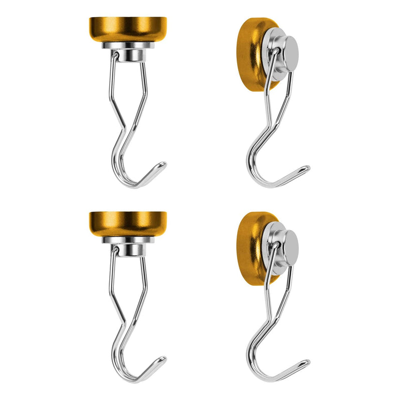 [Australia - AusPower] - Ant Mag Magnets Heavy Duty 80lbs Neodymium Magnet Hooks Great for Refrigerator Grill Cruise Hooks Magnetic Hangers Tools Holding for Kitchen Office Classsroom and Workplace 4 Pack Yellow 