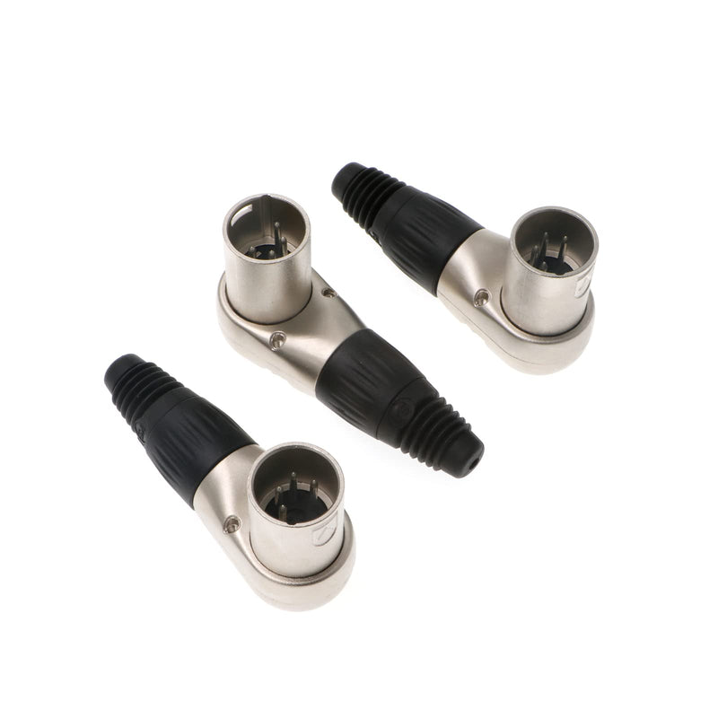 [Australia - AusPower] - XLR 4 pin Male Connector for ARRI Monitor DSLR Rig 3 pcs Right Angle 90 Degree XLR 4 pin Male XLR 4-Pin Male 