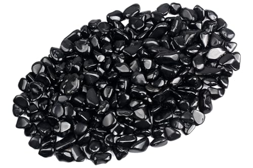 ZenQ 1 lb Crystal Chips, Tumbled Stone Chips for Crafts Black Obsidian 0.2"- 0.6"