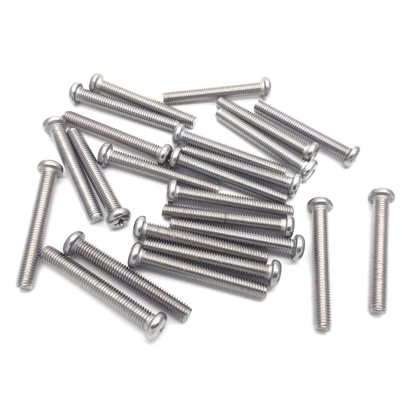 [Australia - AusPower] - M8-1.25 x 60mm 304 Stainless Steel Cross Phillips Machine Screw Bolt for Samsung KS8000 Series TV Wall Mount Bracket, Fully Threaded 25pcs M8-1.25 x 60mm 