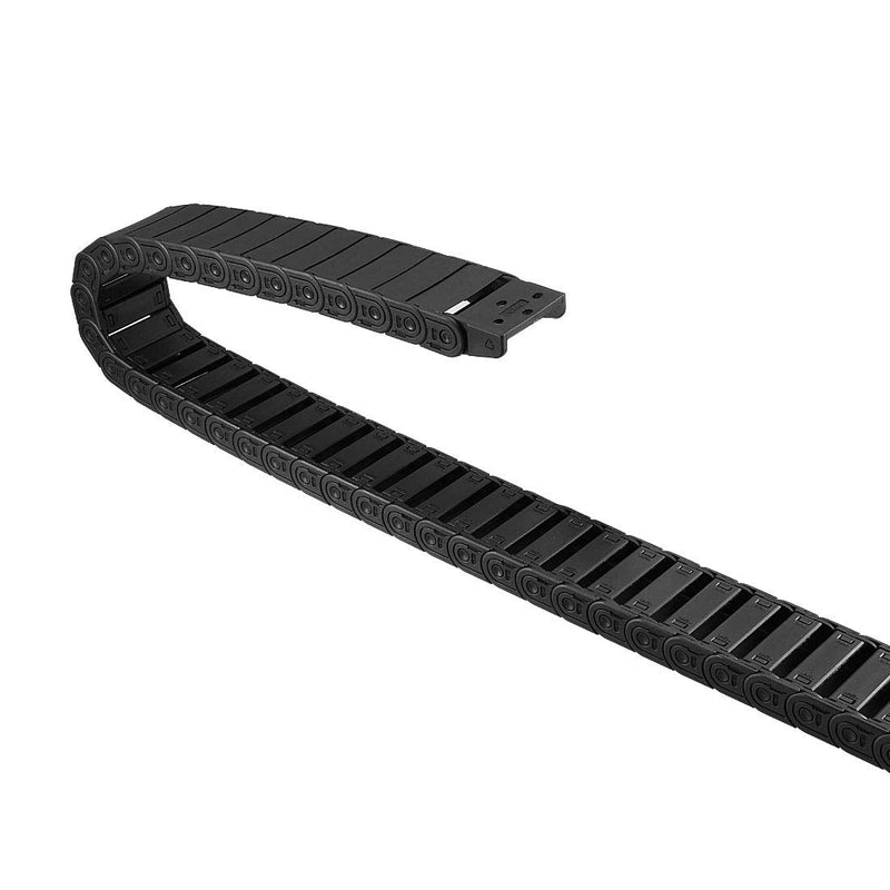 [Australia - AusPower] - uxcell Drag Chain Cable Carrier Semi Enclosed Open Type with End Connectors R28 15X40mm 1.5 Meter Plastic for Electrical CNC Router Machines Black 