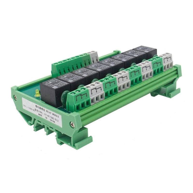 [Australia - AusPower] - 8 Channel Interface Relay Module 24VACDC DIN Rail Panel Mount for Automation PLC Board (FY-T738-24VACDC) 