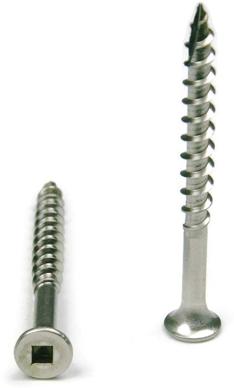 #10 x 2-3/4" Wood Screw 18-8 Stainless Steel Square Drive, Bugle Head (Quantity: 100) Type 17 Wood Cutting Point, 1-7/8" of Thread Length, #10 Diameter, 2-3/4" Screw Length #10 x 2-3/4", Medium Box Bugle Head + Square Drive