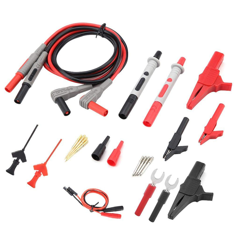 [Australia - AusPower] - Electronic Test Leads Kit P1300D Digital Multimeter with Clips Replaceable Test Leads Probe Tips Set 