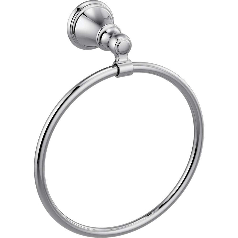 Delta Woodhurst (1-Pack) Hand Towel Holder Polished Chrome Towel Racks for Bathroom Wall Round Towel Ring Holder for Bath Towel Hanger for Kitchen, Bathroom Accessories 73246 6.3 x 2.87 x 7.83 inches