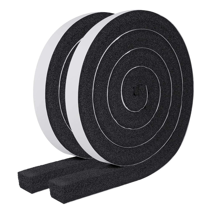 [Australia - AusPower] - MAGZO Adhesive Foam Weather Stripping 1 Inch W X 1 Inch T, Air Conditioner Window Seal Open Cell High Resilience, Total Length 13 Feet (6.5ft x 2 Rolls) 1in x 1in x 13FT 