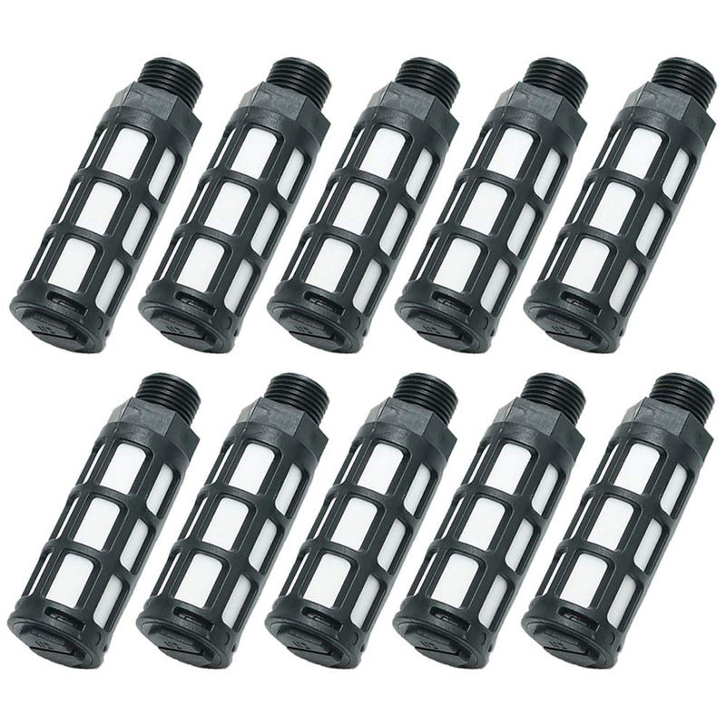 Beduan Pneumatic Air Compressor Muffler Fitting 1/4" NPT Compressed Exhaust Silencer (Pack of 10) 1/4" NPT (10 pcs)