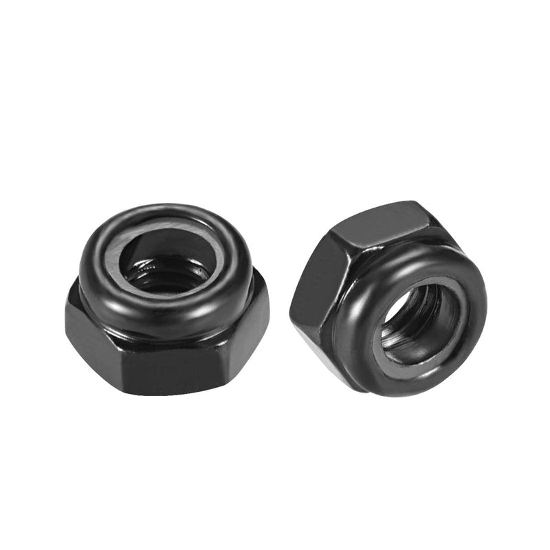 [Australia - AusPower] - uxcell Hex Lock Nuts - M5 x 0.8mm Carbon Steel Nylon Insert Self-Locking Nuts for Fasteners, 50Pcs Black 