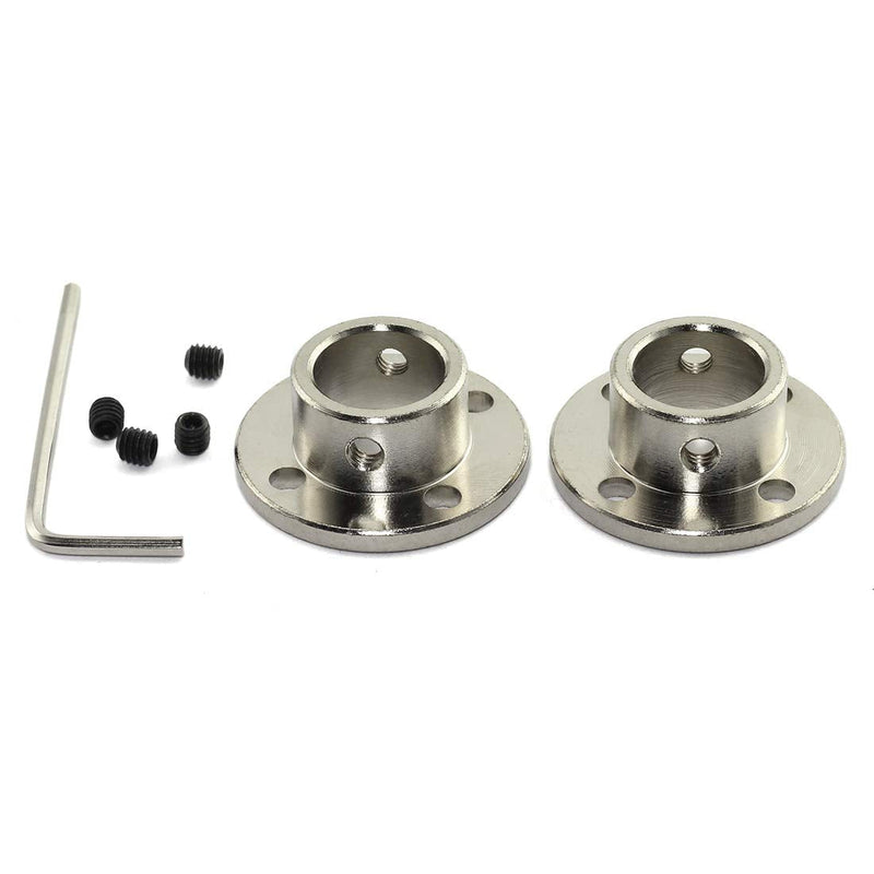 [Australia - AusPower] - 2pcs 14mm Flange Shaft Coupling High Hardness Metal Flanged Joint Guide Shaft Support Coupler for DIY Model Shaft Connection 