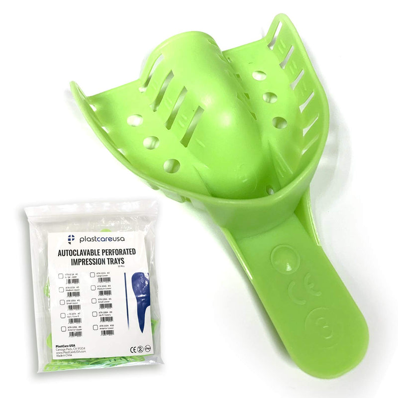 [Australia - AusPower] - Dental Impression Trays Medium Upper - Autoclavable Perforated Impression Tray Set - Size Number 3 (Bag of 12) by PlastCare USA #3 