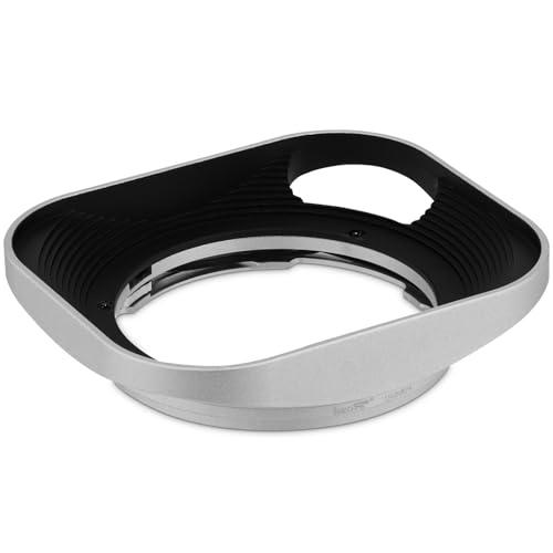 Haoge LH-ZV07P Lens Hood for Carl Zeiss Biogon T 2/35 35mm f2 ZM, C Biogon T 2.8/35 35mm f2.8 ZM, Planar T 2/50 50mm f2 ZM; Voigtlander NOKTON Classic 35mm f1.4 VM, 40mm f1.4 VM Hollow Out Designed [Square - Silver - Hollow Out Designed]