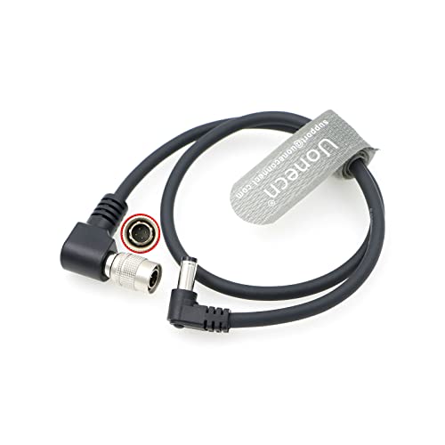 Uonecn Right Angle Hirose 4 Pin Male to Right Angle DC Jack for Sony F5 Camera to SmallHD Monitor 18"/45cm Right-angle 4pin to Right-angle DC
