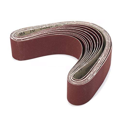 Zivisk 2 x 27 inch sanding belts, 10-pack assorted grits for woodworking and metal polishing