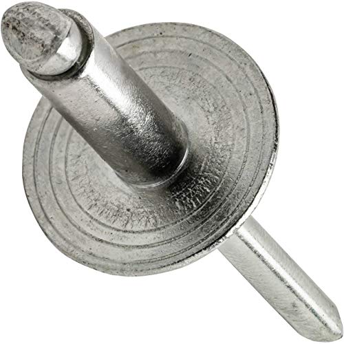 Fastenere large flange stainless steel blind rivets, 3/16 x 1/4 inch, open-end 6-4 grip range, 25 pack