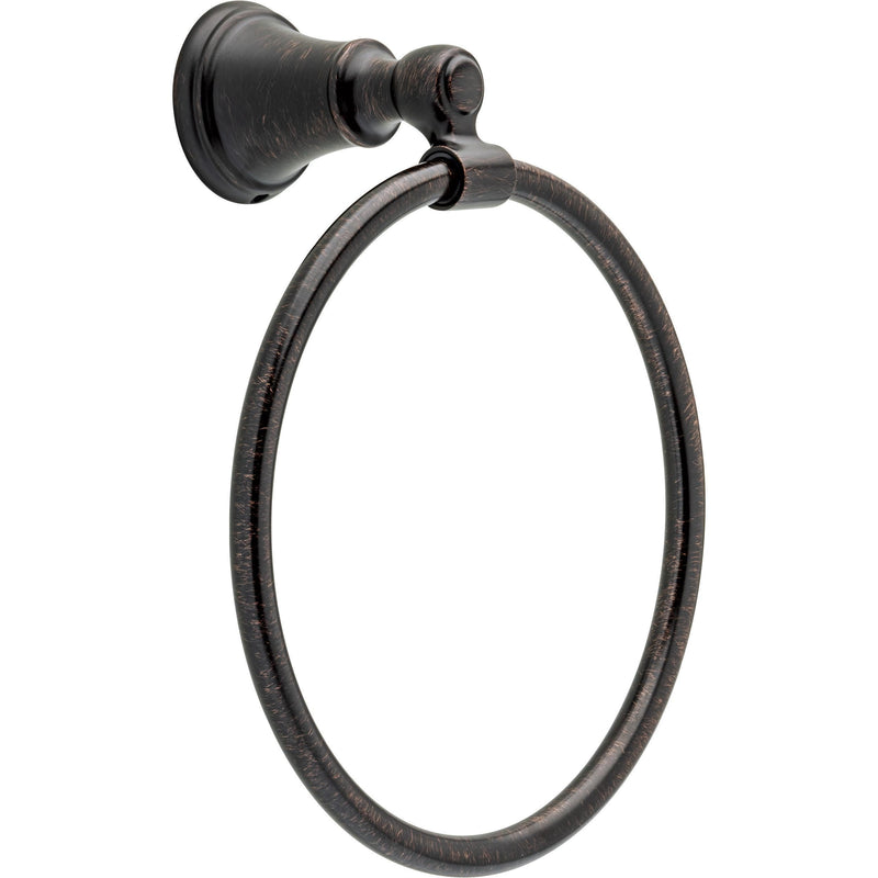 Delta Woodhurst (1-Pack) Hand Towel Holder Venetian Bronze Towel Racks for Bathroom Wall Round Towel Ring Holder for Bath Towel Hanger for Kitchen, Bathroom Accessories 73246-RB 18.111 square inches