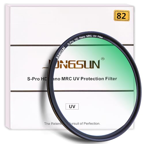 JONGSUN 82mm UV Filter, S-Pro HD Nano MRC Camera Ultraviolet Protection Filter, Multicoated,B270, Ultra-Slim, Lens Cloth Kit